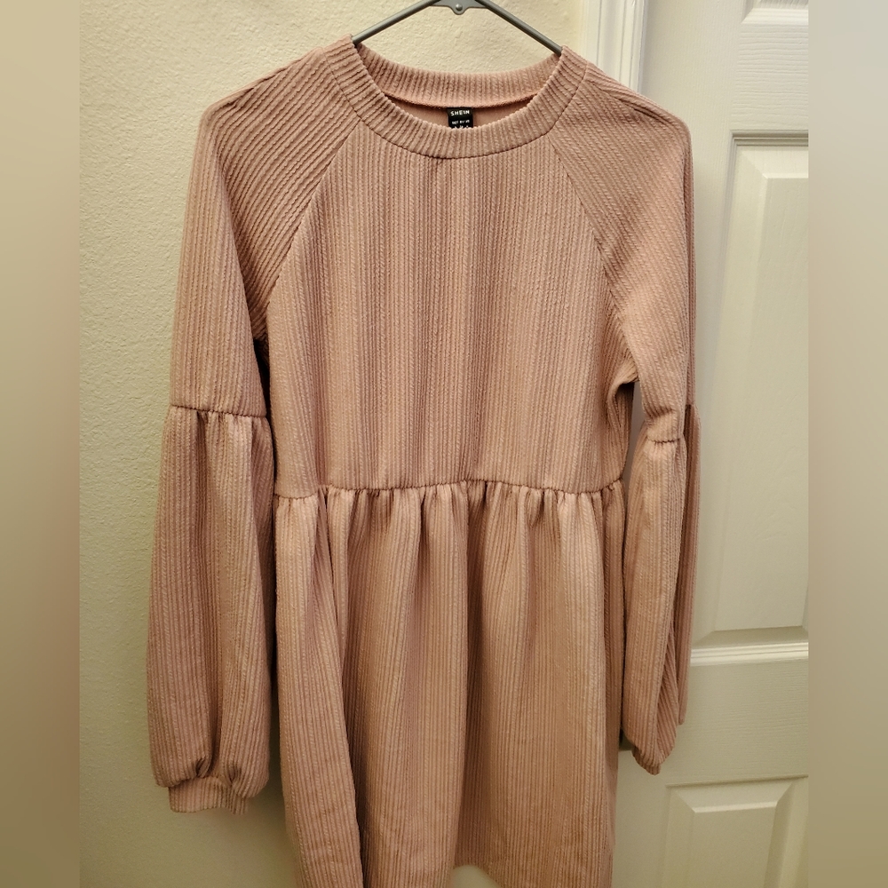 SHEIN LIGHT PINK LONG SLEEVES DRESS - Picture 6 of 7